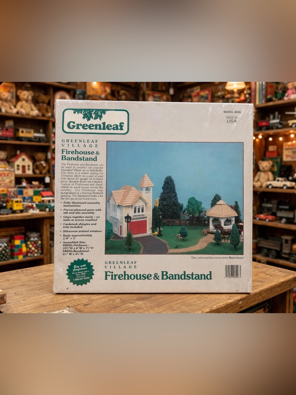 Vintage Greenleaf Village 8026 Firehouse & Bandstand Building Kit NOS NEW